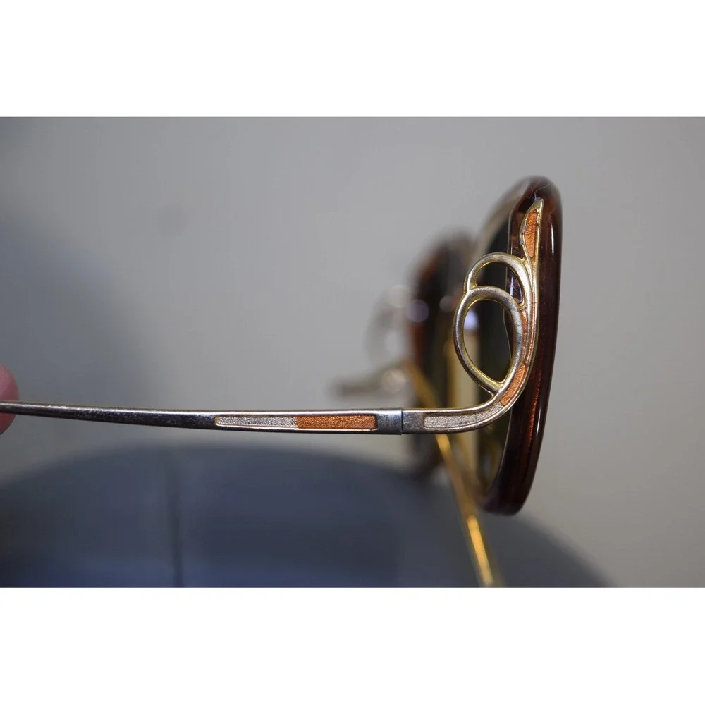 Vintage 1970's SOPHIA Loren Zyloware Oversized Square Eyeglasses Gold Rich Lady